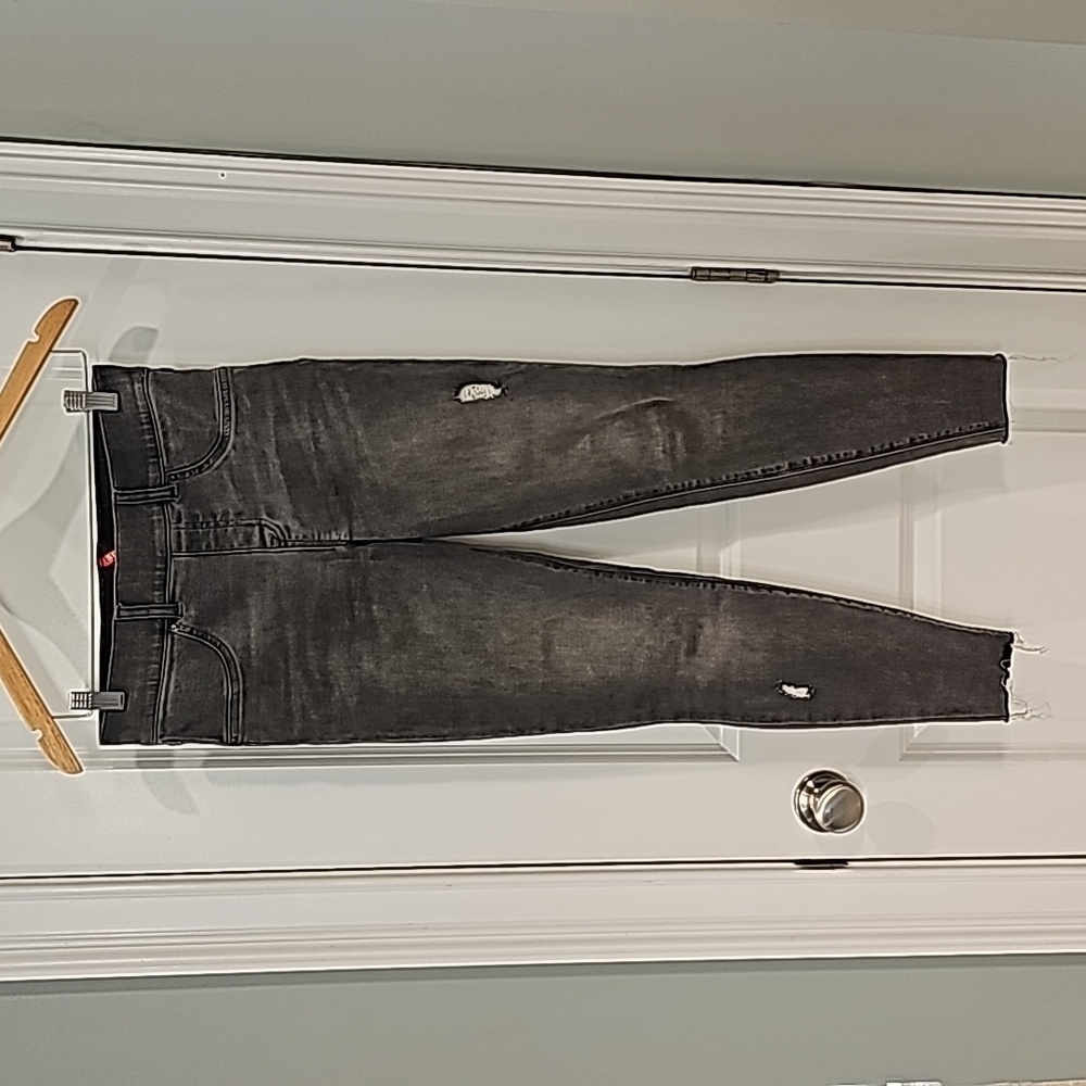 Spanx Gray Distressed Slim Built-in In Shaping Panel High Waist Jeans - Size S/P - Picture 5 of 12